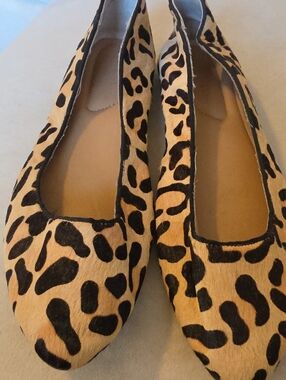 KELLY & KATIE Cheetah Print Ballet Flats - Tan & Black, Sz 9 EUC